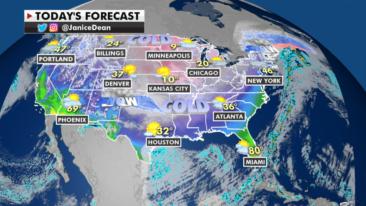 The national forecast for Tuesday, Feb. 16. (Fox News)