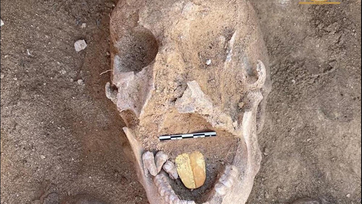 The gold amulet would be placed in the mummy's mouth during a burial ritual.