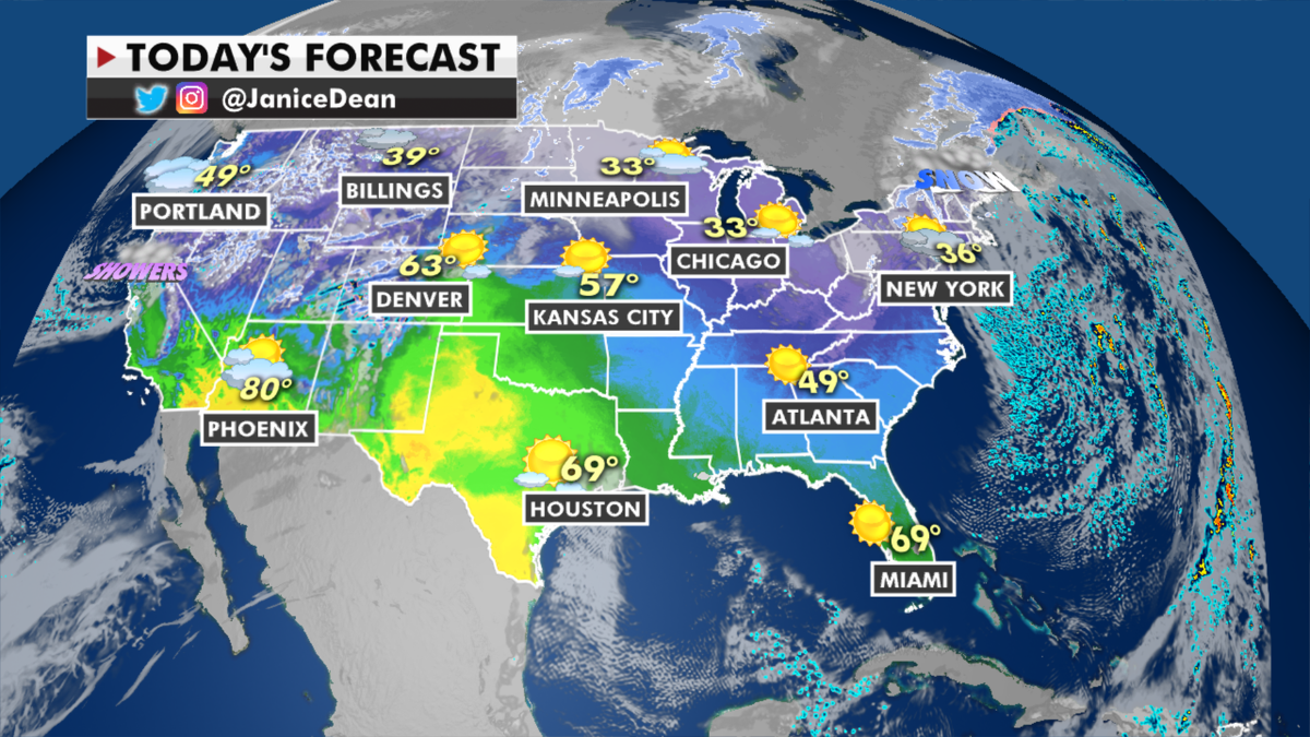 The national forecast for Wednesday, Feb. 3. (Fox News)