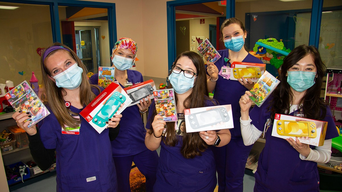 Donation of Nintendo Switches and games at the Medical City Children's Hospital in Dallas, Texas.?(Credit: Medical City Children's Hospital.)