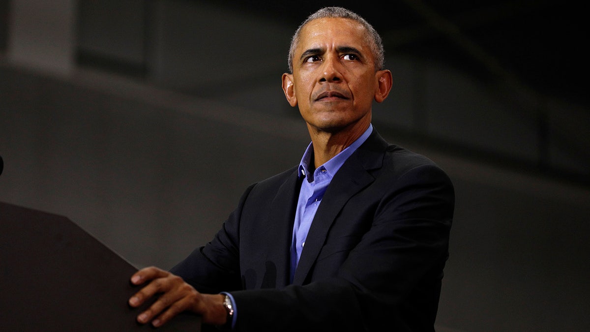 Former President Barack Obama speaks in Detroit