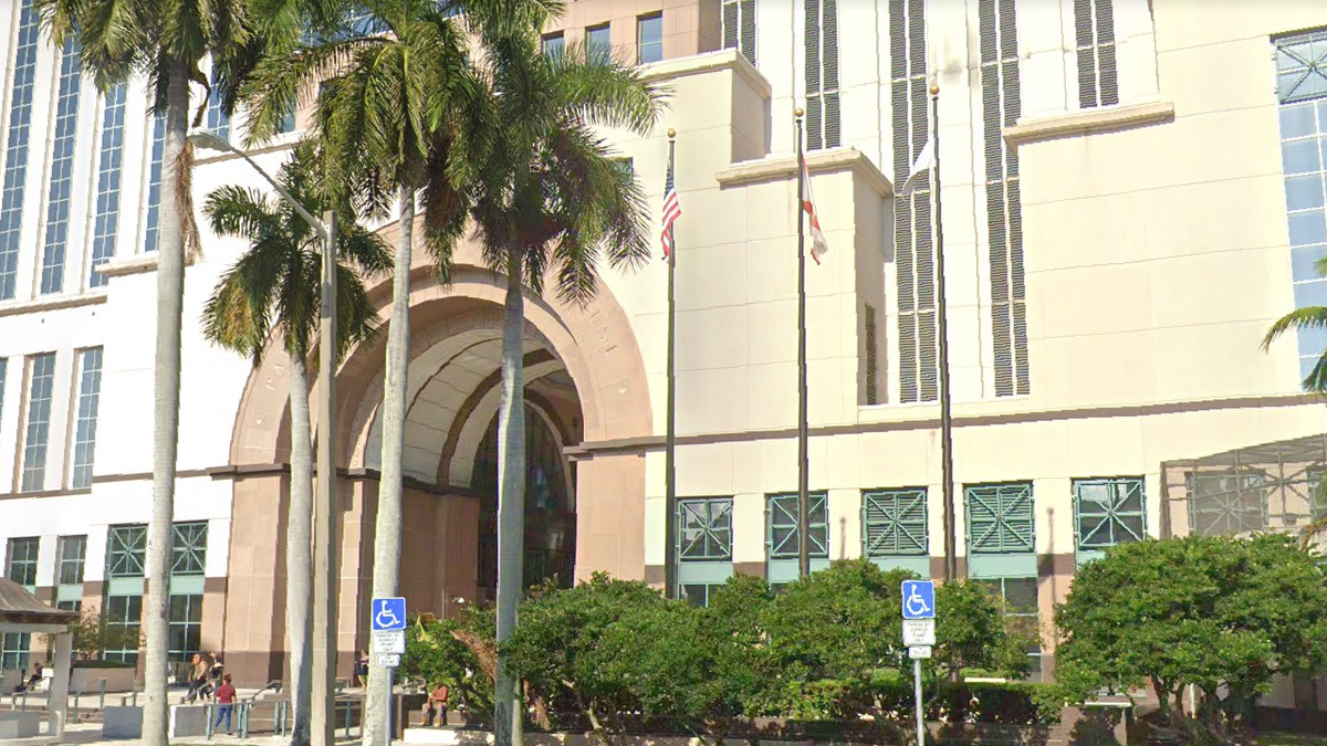 The flags outside of the Palm Beach County Courthouse. (Google Maps)