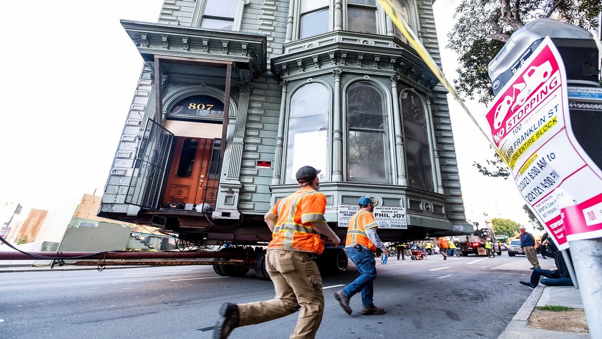 The house, built in 1882, was moved to a new location about six blocks away to make room for a condominium development. (AP)