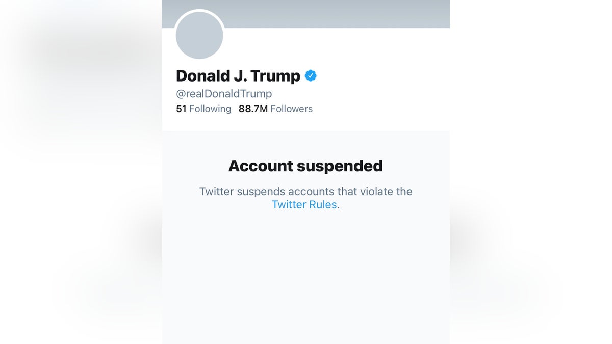 A screengrab of former President Trump's suspended Twitter page.