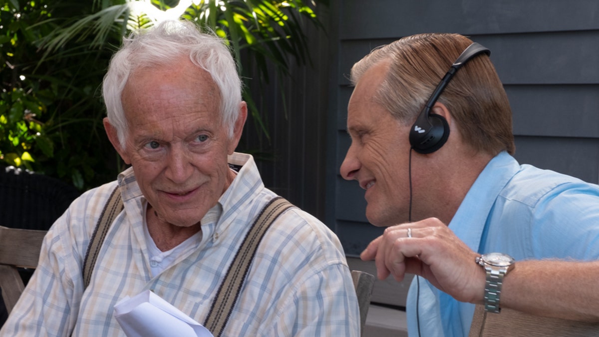 Mortensen directing Henriksen in a scene from 'Falling.' 