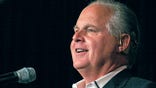 NOVI, MI - MAY 3: Radio talk show host and conservative commentator Rush Limbaugh speaks at "An Evenining With Rush Limbaugh" event May 3, 2007 in Novi, Michigan. The event was sponsored by WJR radio station as part of their 85th birthday celebration festivities. (Photo by Bill Pugliano/Getty Images)