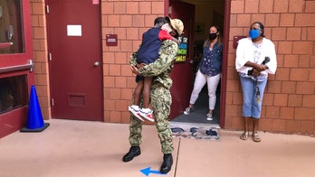 Watch: Florida kindergartener reunites with military mom for the 1st time since COVID-19 struck