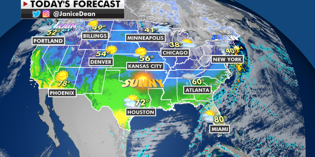 The national forecast for Monday, Feb. 22. (Fox News)