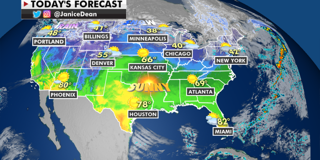 The national forecast for Tuesday, Feb. 23. (Fox News)