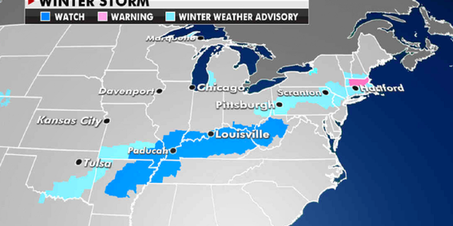 Weather advisories in effect Tuesday . (Fox News)