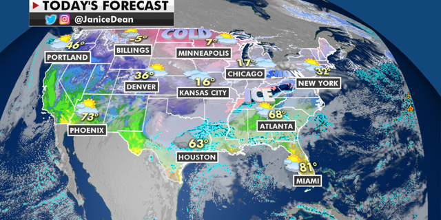 The national forecast for Wednesday, Feb. 10. (Fox News)