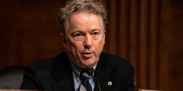 Sen. Rand Paul, R-Ky. speaks during a Senate Health, Education, Labor and Pensions Committee hearing on the nomination of Miguel Cardona to be education secretary on Capitol Hill, Wednesday, Feb. 3, 2021, in Washington. (Anna Moneymaker/The New York Times via AP, Pool)