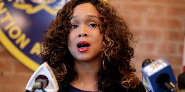 Maryland State Attorney Marilyn Mosby speaks during a news conference in Baltimore in December 2019. 