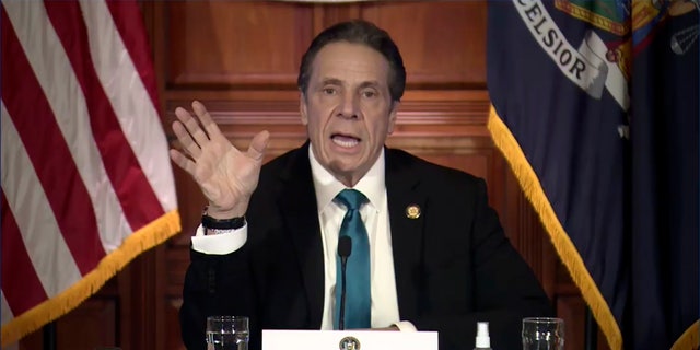 New York Gov. Andrew Cuomo speaks during a news conference Friday, Feb. 19, 2021, in Albany, N.Y. 