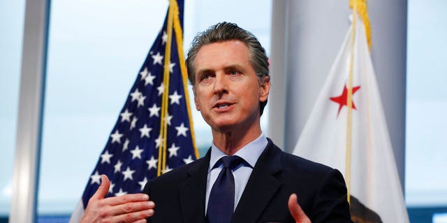 FILE: California Gov. Gavin Newsom gives his coronavirus update at the Governor's Office of Emergency Services in Rancho Cordova, Calif. (AP)