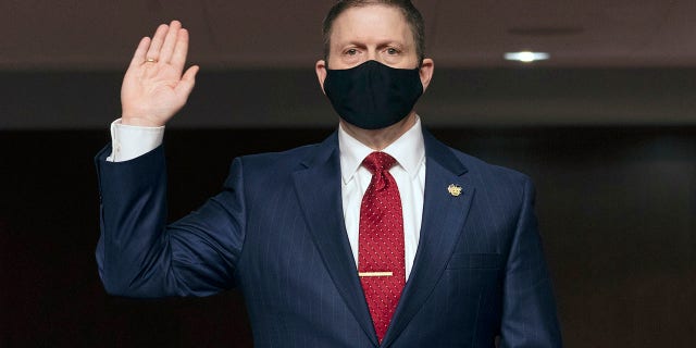 Former U.S. Capitol Police Chief Steven Sund Sund said the insurrection on Jan. 6 was a "clear lack of intelligence information," and was "not poor planning." (AP Photo/Andrew Harnik, Pool)
