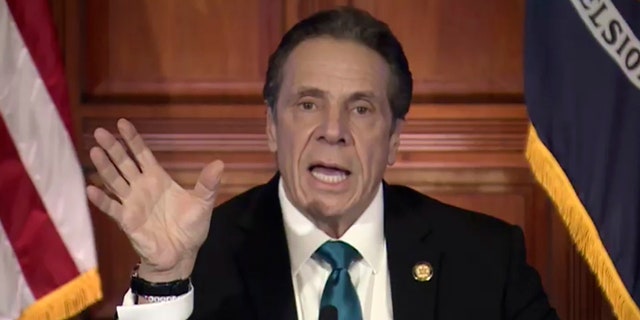 In this image taken from video, New York Gov. Andrew Cuomo speaks during a news conference Friday, Feb. 19, 2021, in Albany, N.Y. (Office of the Governor of New York via AP)