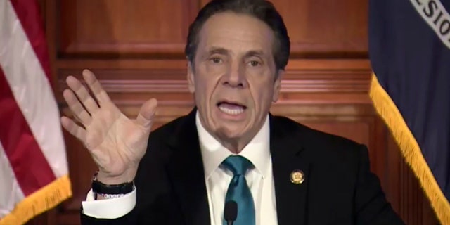 In this image taken from video, New York Gov. Andrew Cuomo speaks during a news conference Friday, Feb. 19, 2021, in Albany, N.Y. (Office of the Governor of New York via AP)
