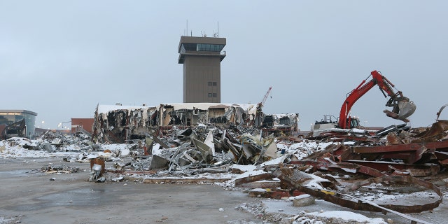 The tower, seen in the background of this January photo, was originally built between 1989 and 1990.