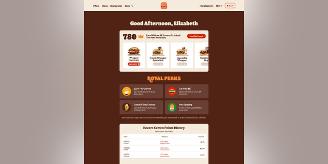 Burger King's new rewards program, Royal Perks. (Burger King).