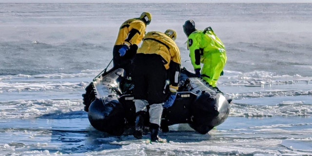 All 26 fishermen were rescued within an hour, the Duluth Fire Department says.