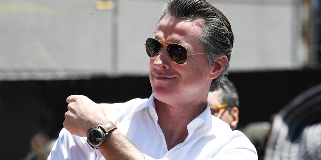 Governor Gavin Newsom rides during the San Francisco Pride Parade and Celebration 2019 on June 30, 2019 in San Francisco, California. (Photo by Arun Nevader/Getty Images)