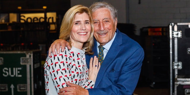 Tony Bennett and Susan backstage at the 63rd sold out show of Billy Joel's residency at Madison Square Garden on April 12, 2019 in New York City. 