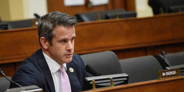 Rep. Adam Kinzinger, a Republican from Illinois, speaks during a House Foreign Affairs Committee hearing in Washington, D.C. Sept. 16, 2020. (Kevin Dietsch/UPI/Bloomberg via Getty Images)