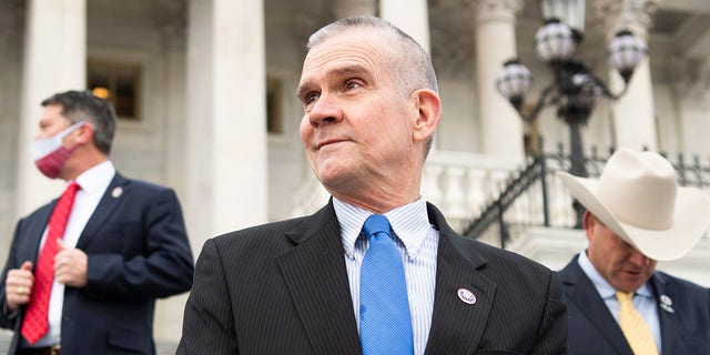 Rep. Matt Rosendale is seen during a group photo with freshmen members of the House Republican Conference at the Capitol.