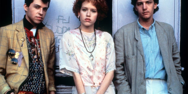 Jon Cryer (left), Molly Ringwald and Andrew McCarthy on the set of the film 'Pretty In Pink', 1986.