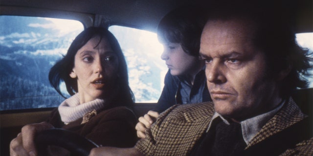 Jack Nicholson, Danny Lloyd and Shelley Duvall on the set of "The Shining."