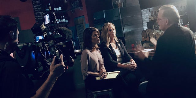 Part 1 and 2 of Oxygen's 'Lovers Lane Murders' airs Thursday night.   LA County Criminal Prosecutor Loni Coombs and former FBI Special Agent Maureen O’Connell are seen here speaking with Bill Thomas.