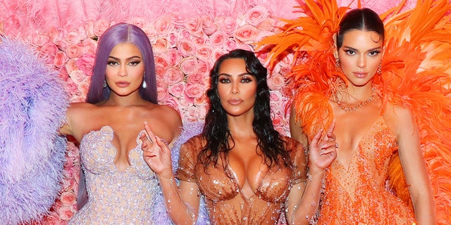 From left: Kylie Jenner, Kim Kardashian and Kendall Jenner at the 2019 Met Gala in New York City.  (Getty Images)