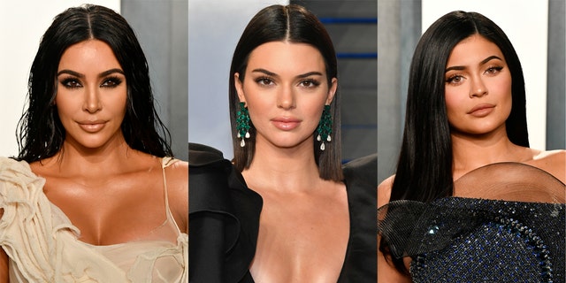 Kim Kardashian, left, has teamed up with her younger sisters Kendall Jenner, middle and Kylie Jenner, to promote her new lingerie range.