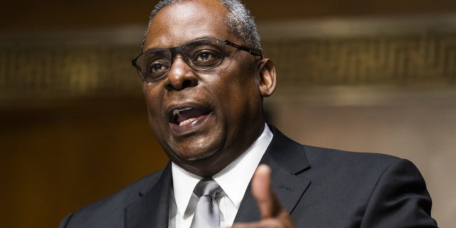 Lloyd Austin, U.S. secretary of defense nominee for U.S. president-elect Joe Biden, speaks during a Senate Armed Services Committee confirmation hearing in Washington, D.C., on Tuesday, Jan. 19, 2021. (Jim Lo Scalzo/EPA/Bloomberg via Getty Images)