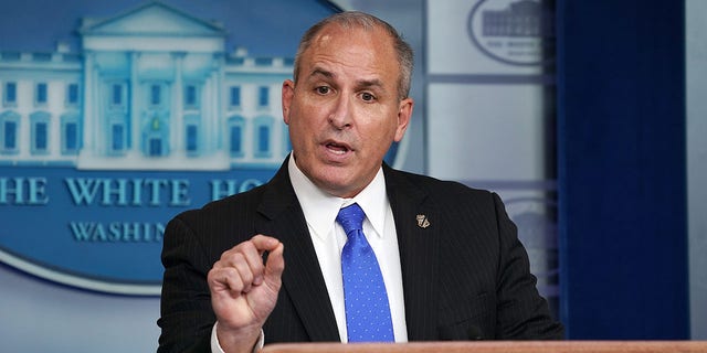 Then-acting Customs and Border Protection Commissioner Mark Morgan talks to reporters in the James Brady Press Briefing Room at the White House Oct. 8, 2019 in Washington, D.C. (Photo by Chip Somodevilla/Getty Images)