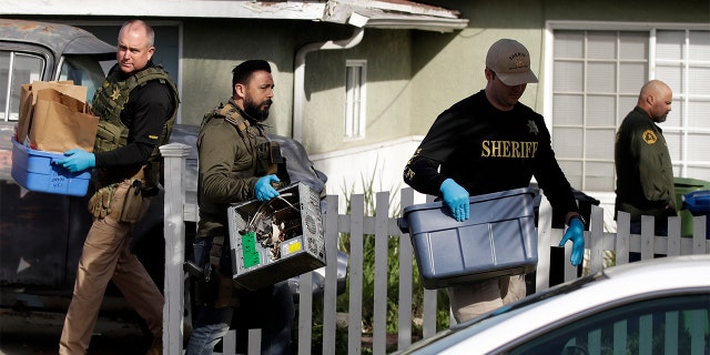 Police searched four locations on Feb. 5, 2020 in relation to the disappearance of Kristin Smart nearly 25 years ago. <br>
(AP Photo/Marcio Jose Sanchez)