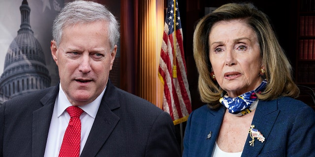 Former White House Chief of Staff Mark Meadows and House Speaker Nancy Pelosi are seen in a Fox News photo illustration.