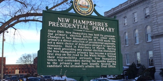 New Hampshire has held the first presidential primary in the race for the White House for a century. A sign highlighting the state's cherished primary status stands outside the state capitol in Concord, N.H.