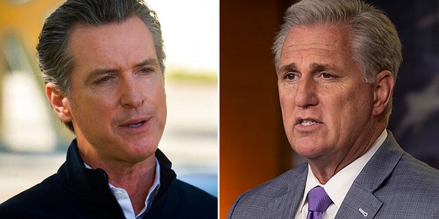 Gov. Gavin Newsom, D-Calif., and Rep. Kevin McCarthy, R-Calif.