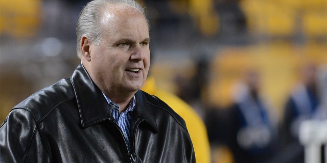 Rush Limbaugh at a Pittsburgh Steelers game in 2012.