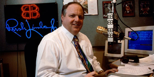 Rush Limbaugh in his studio in an undated photo.