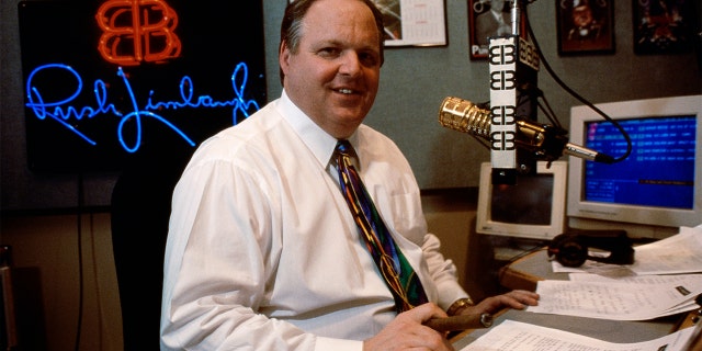 Rush Limbaugh in his studio in an undated photo.