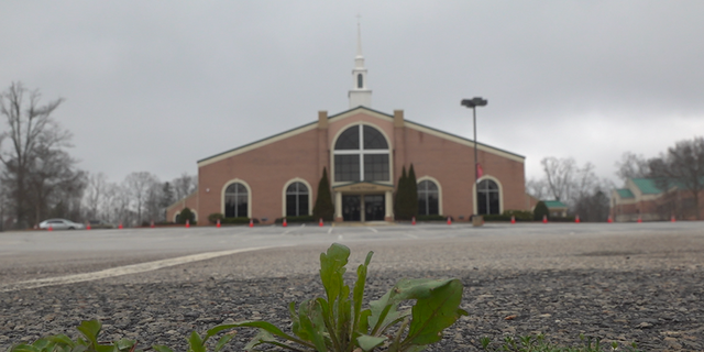 The parking lot at Bearean Christian Church in Stone Mountain, GA sits empty during the coronavirus pandemic. (Jayla Whitifeld/Fox News)