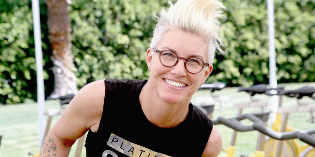 Stacey Griffith leads a class workout at the SoulCycle studio at the American Express Platinum House at The Parker Palm Springs on April 15, 2017, in Palm Springs, Calif. (Ari Perilstein/Getty Images for American Express)