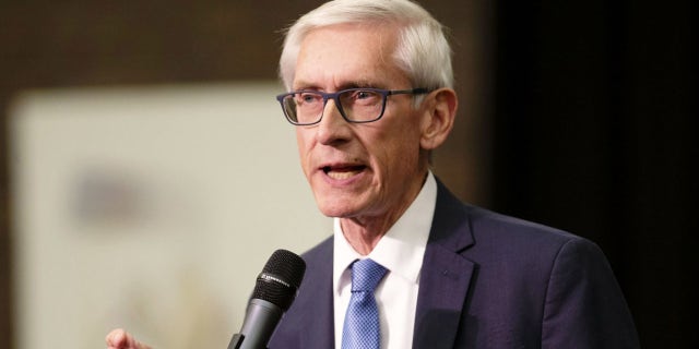 Tony Evers, Democratic nominee for governor of Wisconsin, speaks during a campaign rally for Democratic candidates in Milwaukee, Wisconsin, U.S., on Monday, Oct. 22, 2018. Senator Bernie Sanders visited Wisconsin as part of a nine-state swing with to give a boost to progressive candidates ahead of the November 6 midterm elections. Photographer: Daniel Acker/Bloomberg via Getty Images