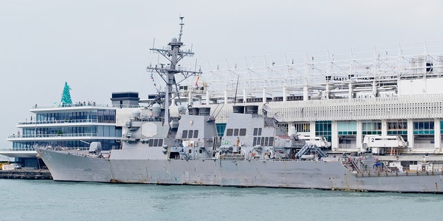 Hong Kong - November 24, 2018 : USS Curtis Wilbur arrived in Hong Kong.