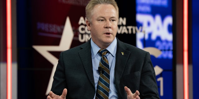 Rep. Warren Davidson, R-Ohio, speaks at the Conservative Political Action Conference (CPAC) on Saturday, Feb. 27. Davidson said that vaccine passports present civil rights issues in an interview with Fox News on Tuesday. (Getty Images)