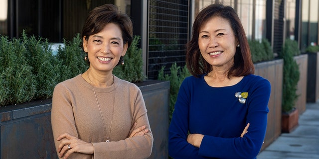 Reps. Young Kim, left, and Michelle Steel, together in Buena Park, California on Dec. 18, 2020, were elected to Congress in November 2020.