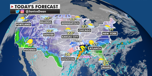 The national forecast for Wednesday 17 February (Fox News)